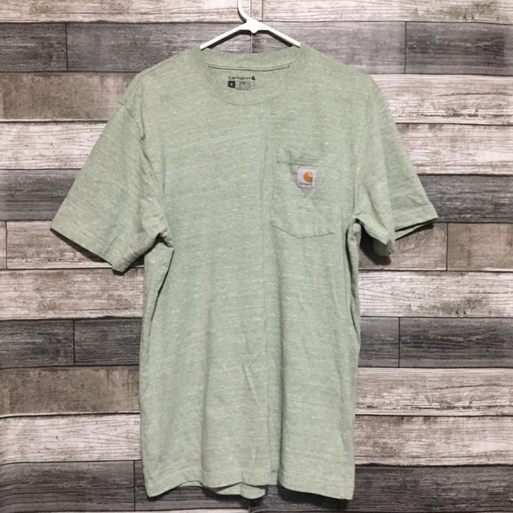 Carhartt Loose Fit Pocket T Shirt Men’s S Green Short Sleeve Workwear Casual - Picture 5 of 8